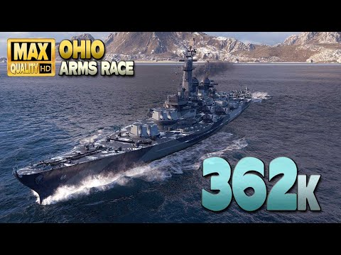 Battleship Ohio: Arms race on map Northern Waters - World of Warships