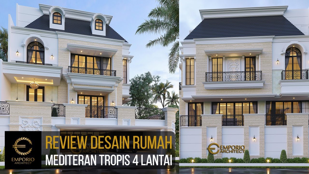 Video 3D Desain Rumah Mediteran 4 Lantai Ibu EL 1085 - Jakarta Utara