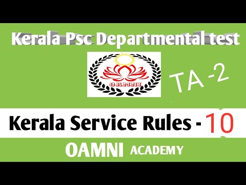 Kerala Psc Departmental test classes/KSR Kerala Service Rules class-10/Travelling allowance/PQ&A