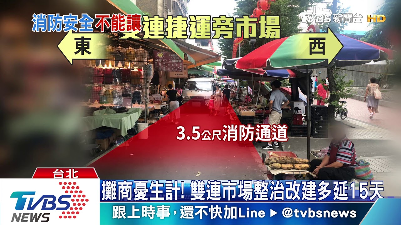 窄巷設攤太危險! 雙連市場得留3.5公尺車道