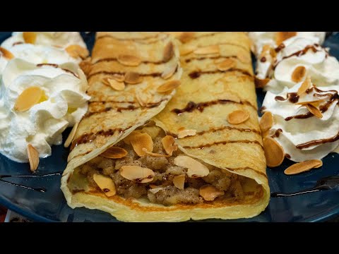 CRÊPES POMME CANNELLE (Recette Française) - Recette Rapide et Savoureuse