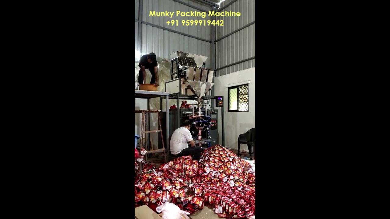 Tea Packing Machine : 4 Head Linear Weigher with Collar Bagger