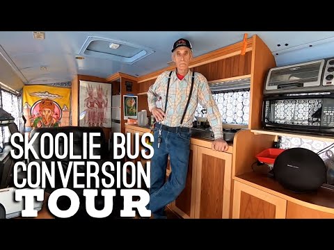 Bluebird School Bus Conversion into Beautiful Tiny Home | Off Grid Skoolie Tiny Home l #skoolie