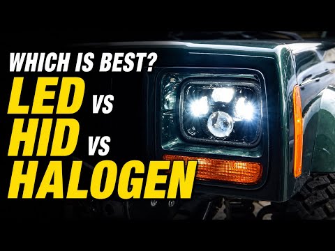 AuxBeam Led Headlamps Vs Vision X HIDs and Halogens Light Bulbs / The Jeep XJ Gets new HeadLights