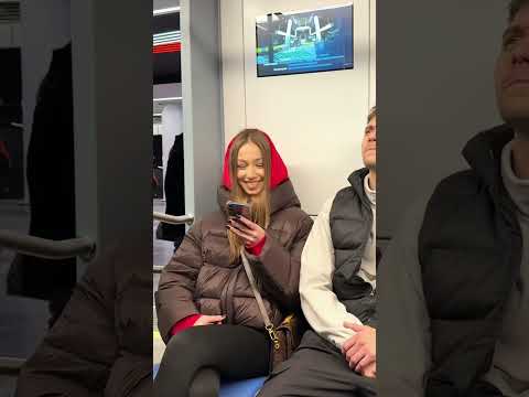 Trying to get her attention on the train #prank #couples #viral