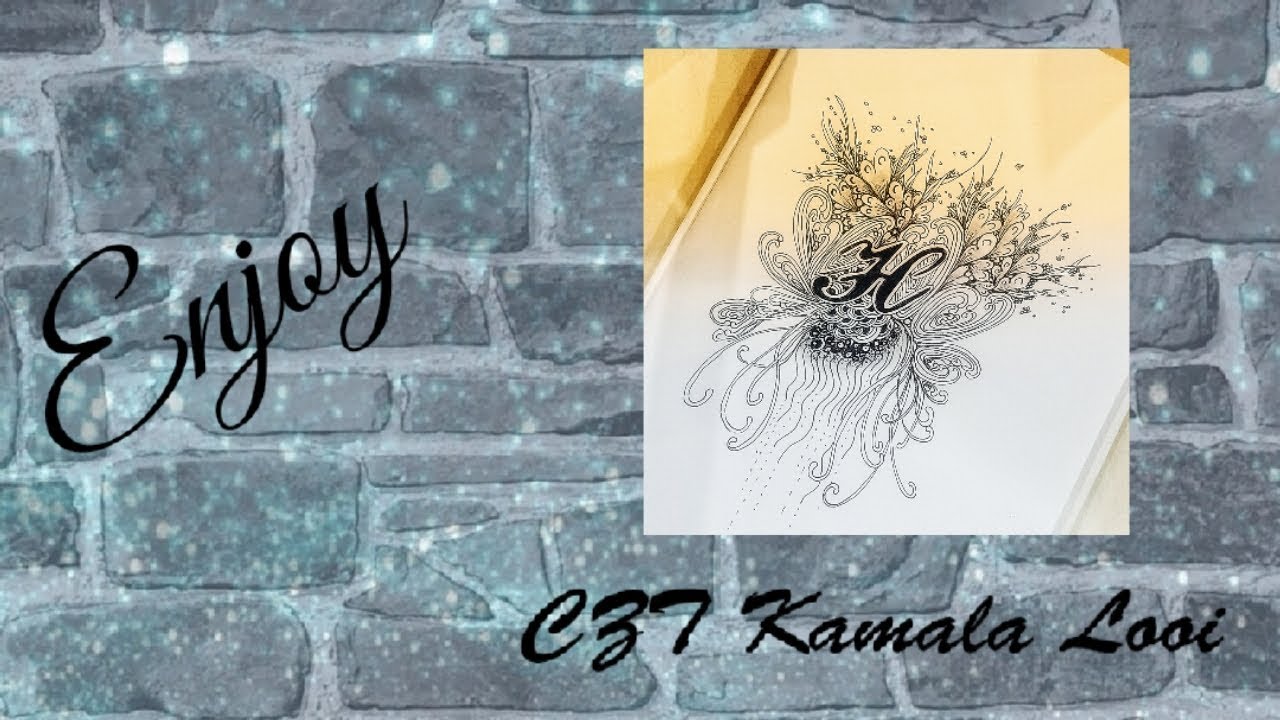 Zentangle Inspired Art (Alphabet H with Tanglepatterns)