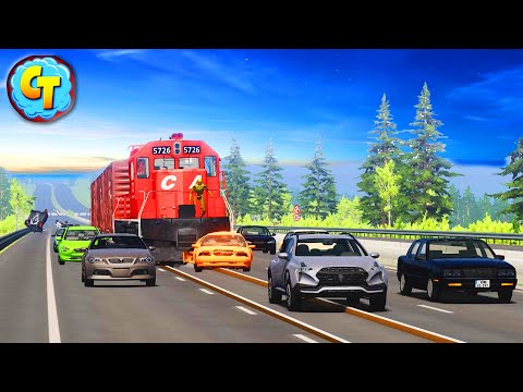 Train Accidents Derailments ✅ Autobahn Speedy RAMPAGE #3 ✅ BeamNG DRIVE
