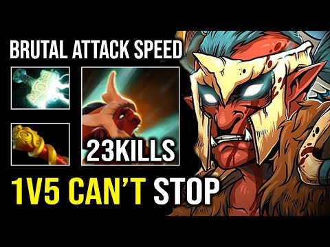 1v5 Unstoppable Max Speed Battle Trance with Unlimited Electric Troll Warlord Dota 2