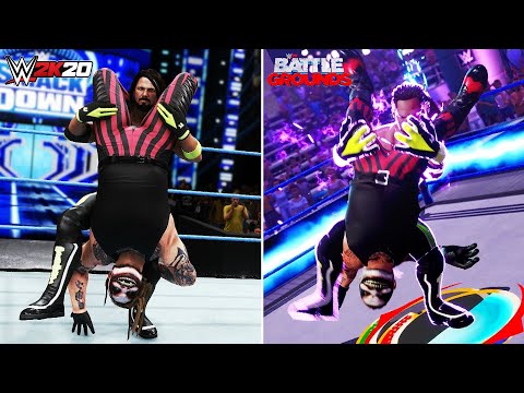 WWE 2K20 vs WWE 2K Battlegrounds - Moves Comparison #1 (Sim vs Arcade)