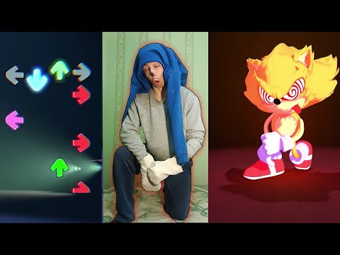 Fleetway Vs Sonic FNF 3D characters Test In Real Life (FNF IRL)