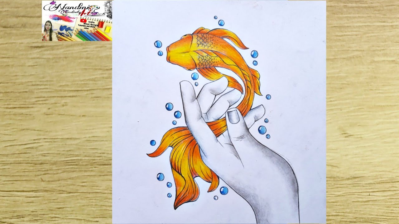 How to draw a hand holding a fish| Hand drawing| fish drawing| 2021