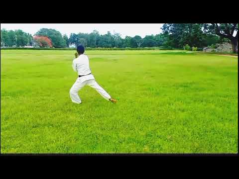 karate man # 1st basic kihon kata-Go(JUNI-NO)#Japan shito ryu karate style#