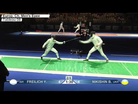 2019 739 T08 03 M E Individual Duesseldorf GER ZCH GREEN FREILICH ISR vs NIKISHIN UKR