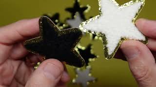 Chenille Star Patches Self Adhesive Small Star Fabric Stickers Patch
