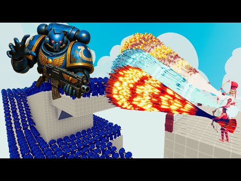 100x SPACE MARINE + 2x GIANT vs 3x EVERY GOD - Totally Accurate Battle Simulator TABS