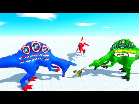 3 x FLASH SPINOSAURUS IN DEATH RACE - Animal Revolt Battle Simulator