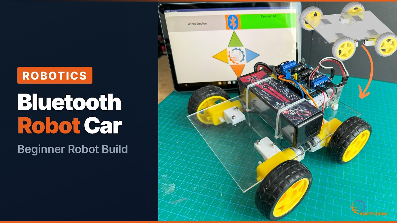Arduino and Robots - Project 08: Building a Bluetooth Robot Car with Arduino, HC-05, Motor Shield 🚗🤖