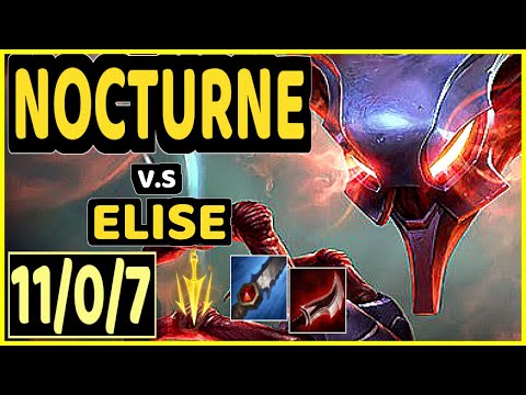 CINKROF (NOCTURNE) vs ELISE - 11/0/7 KDA JUNGLE GAMEPLAY - EUW Ranked GRANDMASTER