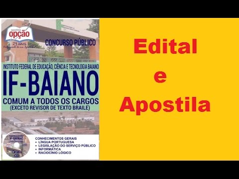 Edital Apostila Concurso IF Baiano cargo comum a todos