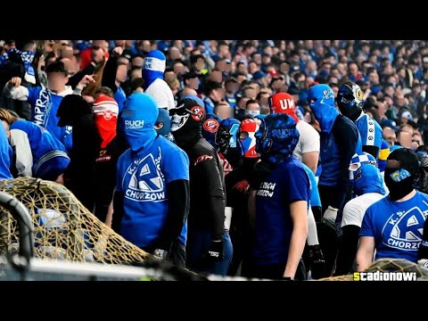 16/03/2024 Fight Ruch Chorzow fans vs security Wielkie derby Slaska Ruch Chorzow vs Gornik Zabrze
