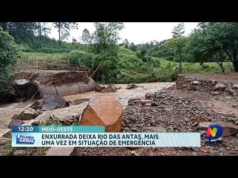 Enxurrada deixa município de Rio das Antas, mais uma vez, em situação de emergência
