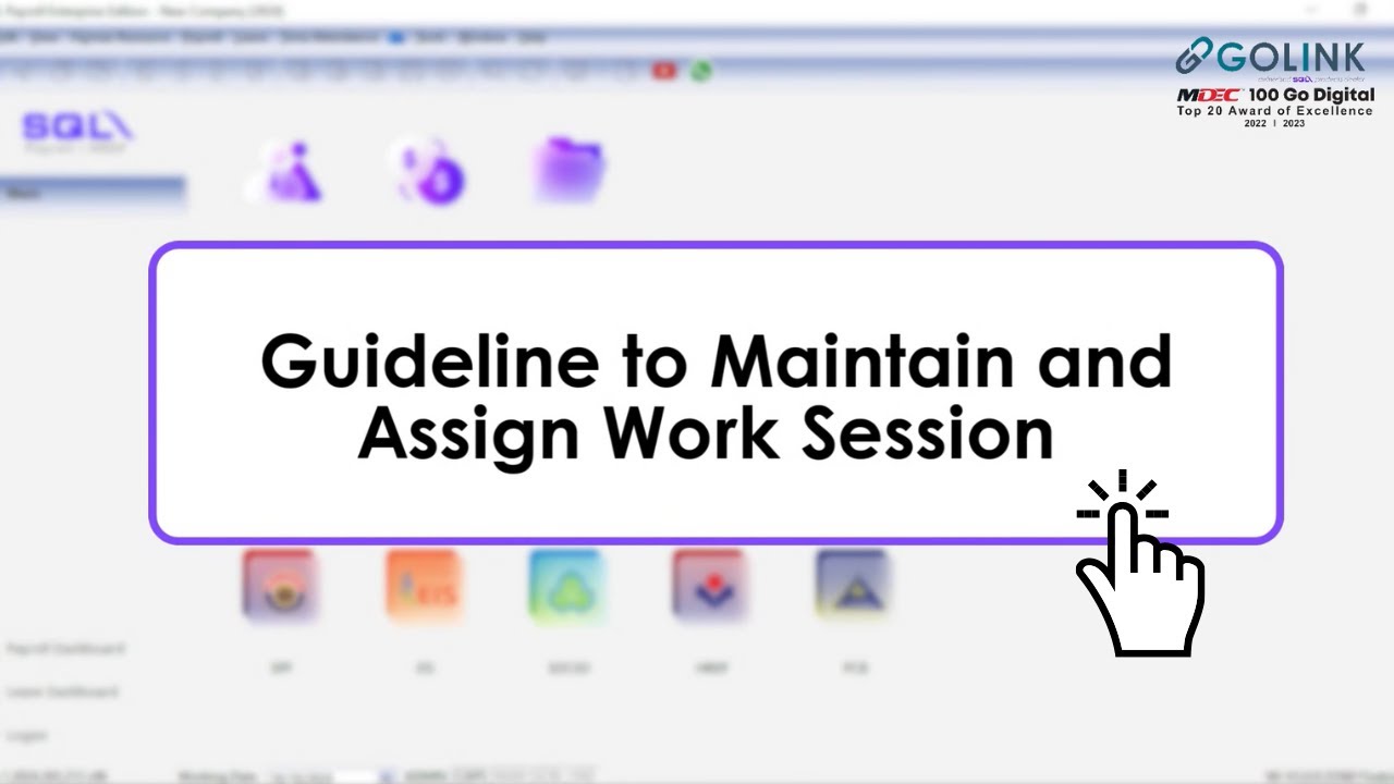 SQL Payroll | How To Maintain Work Session and Assign Work Session