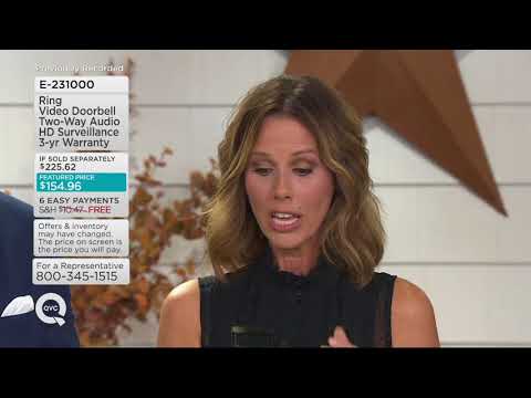Ring Video Doorbell Two-Way Audio HD Surveillance 3yr Warranty on QVC