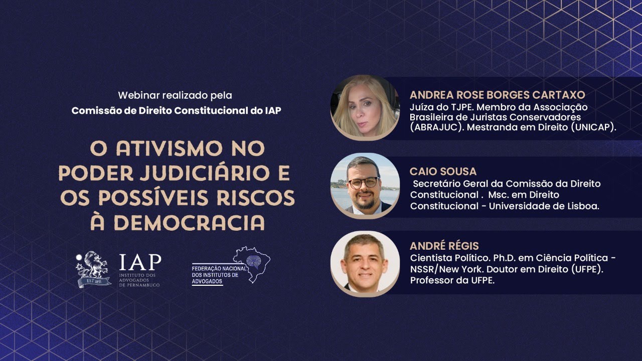 Webinar IAP - O ativismo no poder judiciário e os possíveis riscos à democracia