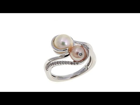 Anne Geddes "Nurture" White and Pink Bypass Ring