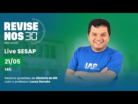 Banner de capa do material gratuito Revise nos 30 - História do RN com Prof. Lucas Donato