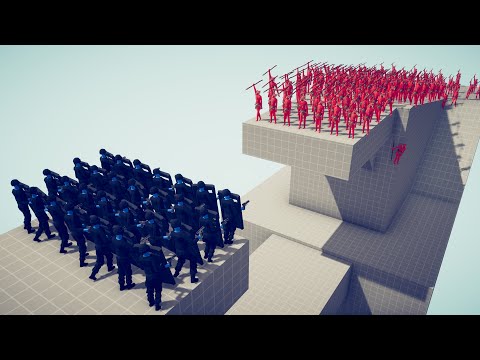 SWAT BALISTIC SHIELD vs 100 UNITS - Totally Accurate Battle Simulator TABS