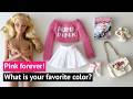 Barbie PUMP PINK Sweater Outfit Try On Satisfying Doll Fashion