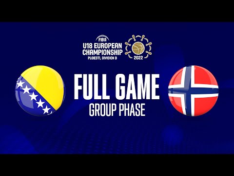 BIH v Norway | Full Basketball Game | FIBA U18 European Championship 2022 - Division B