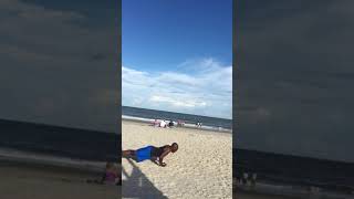 Timothy Brown on Tybee Island 22 Push-up Challenge awareness to Veterans suffering from PTSD!