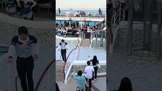 Sail Away Party in Full Swing as Diamond Princess Cruise Ship Pulls Away From Home Port of Yokohama