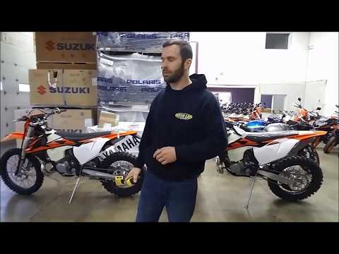 Lowered vs stock KTM and Husky, side by side comparison.