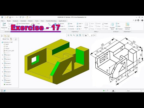 Creo Exercise - 17 | Creo Parametric Exercise Tutorial | Creo Tutorial for Beginner | Creo Tutorial