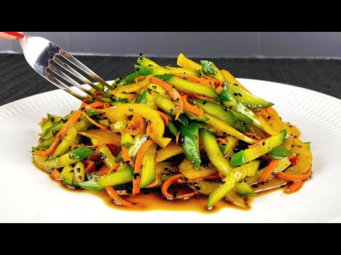 This cucumber salad for dinner reduces belly fat! The best slimming recipe!