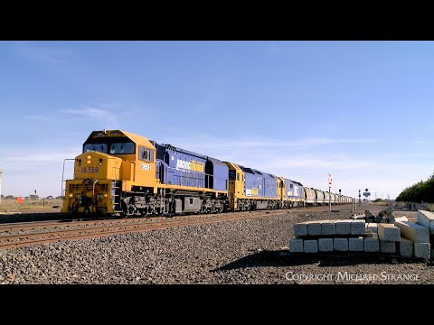 7734V Pacific National Grain Train With XR559 G527 8183 At Gheringhap (29/5/2024) - PoathTV Railway
