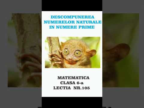 DESCOMPUNEREA IN NUMERE PRIME.CLASA 6-A .LECTIA 105.MATEMATICA CU GRICULUS