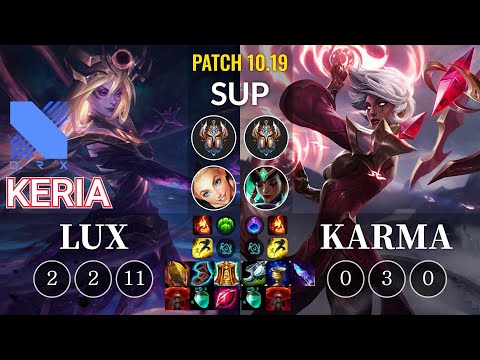 DRX Keria Lux vs Karma Sup - KR Patch 10.19