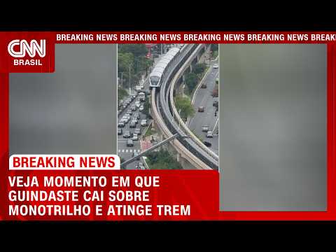 Guindaste cai sobre monotrilho e atinge trem em São Paulo | CNN AGORA