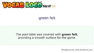 Video thumbnail for green felt