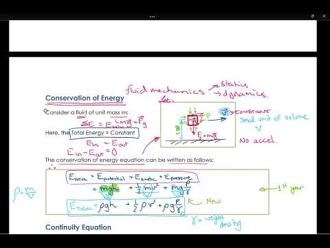 Conservation of Energy for Fluid Mechanics