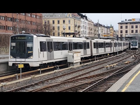 Trains in Oslo: Majorstuen Subway Station (1 Line Terminates at Majorstuen)