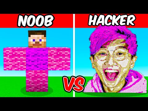 NOOB vs HACKER: LANKYBOX Build Challenge Minecraft