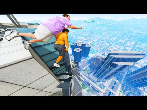 GTA 5 Jumping off Highest Buildings (Ragdolls/Euphoria Physics)