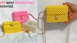 SIMPLE AND EASY WAY TO MAKE  A DIY MINI BEADED BAG