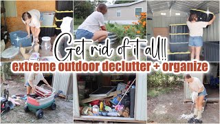 ✨GET RID OF IT ALL! • extreme fall declutter + organize with me • outdoor cleaning motivation