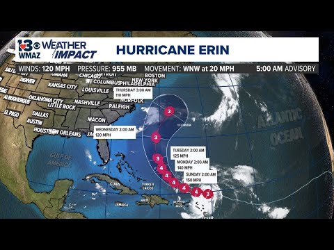 Hurricane Erin reaches major hurricane status, still expected to strengthen further today (5 AM Upda